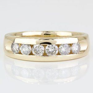 Vintage Men's 14k Yellow Gold Diamond Anniversary Band / Wedding Ring